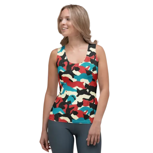 Chromatic Catwalk on a Women's Tank Top