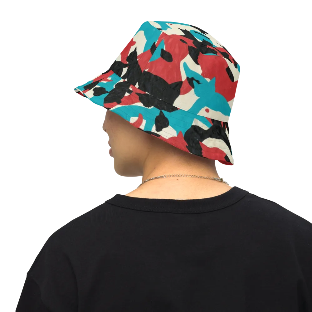 Chromatic Catwalk on Reversible Bucket Hat — Back Inside