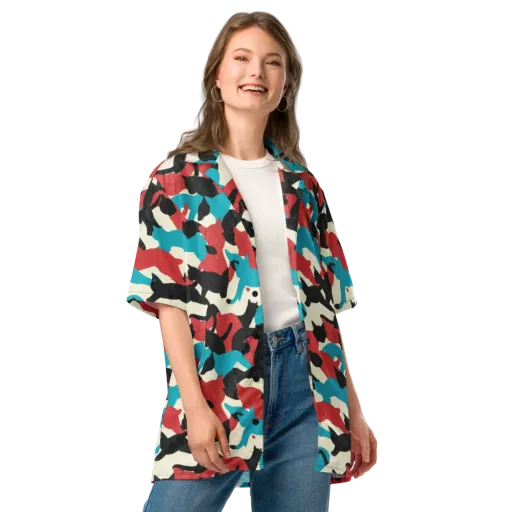 Chromatic Catwalk on a Button Shirt