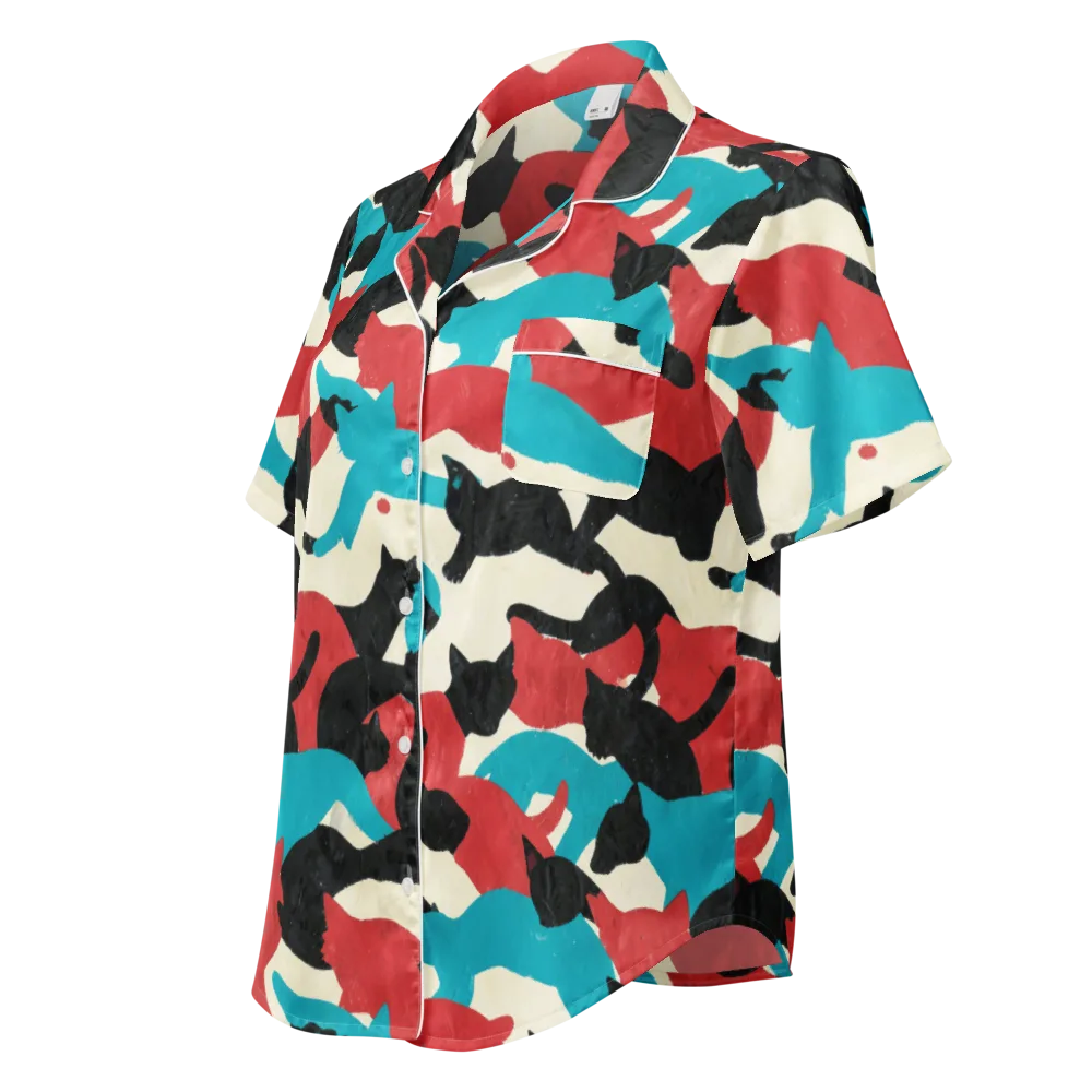 Chromatic Catwalk on Women's Short Sleeve Pajama Top — Left Front