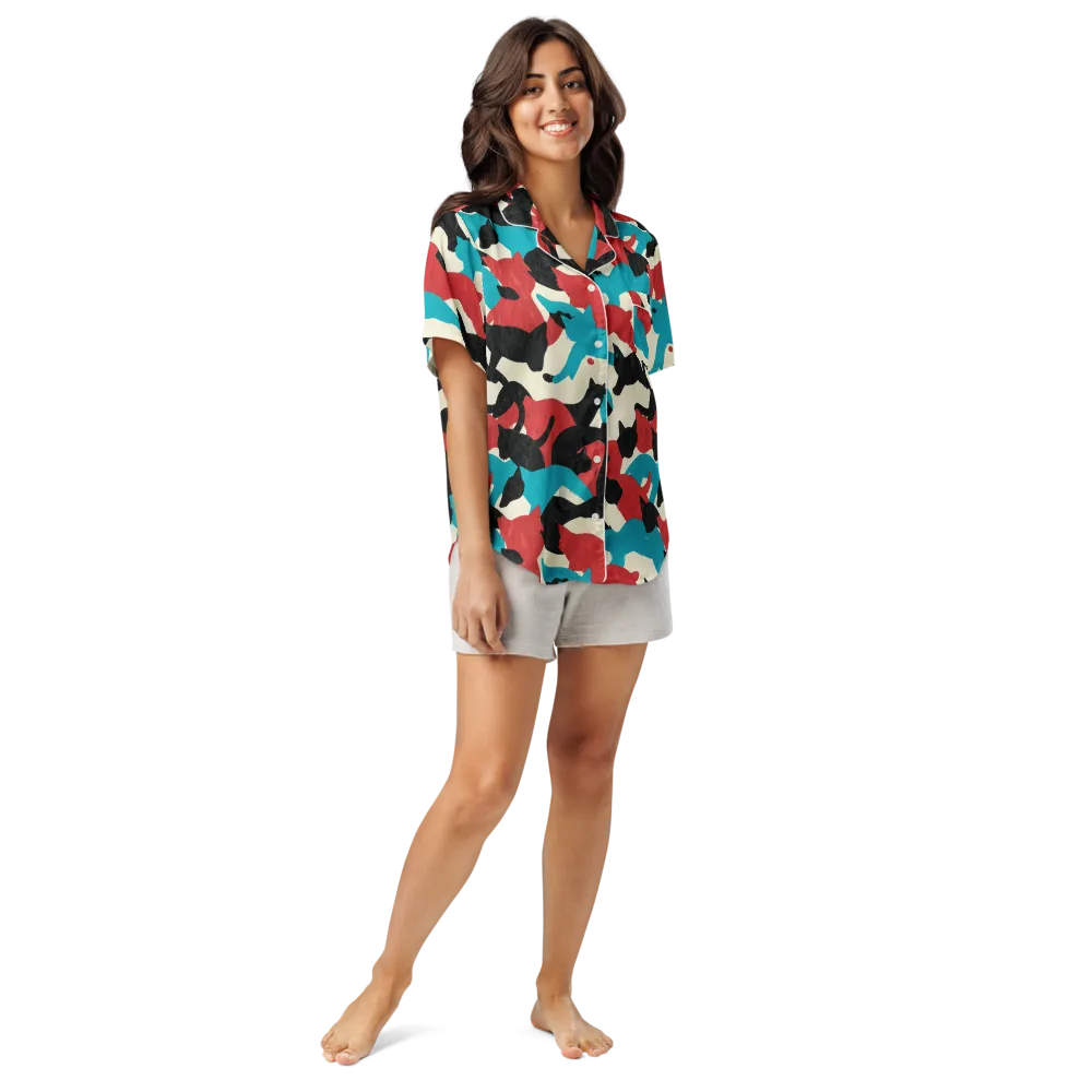 Chromatic Catwalk on Women's Short Sleeve Pajama Top — Front