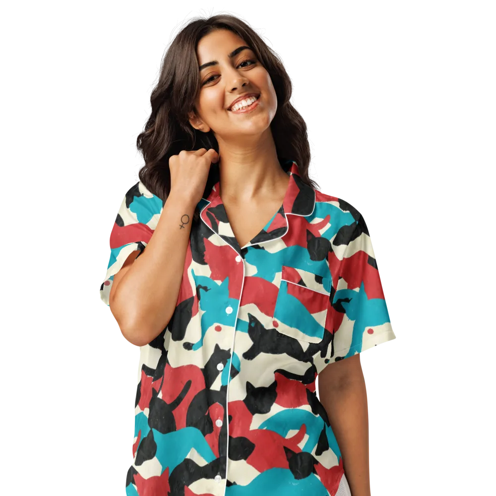 Chromatic Catwalk on Women's Short Sleeve Pajama Top — Front