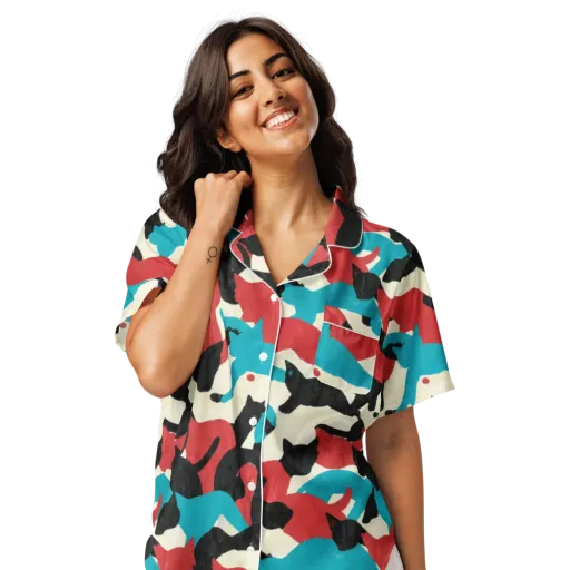 Chromatic Catwalk on a Women's Short Sleeve Pajama Top