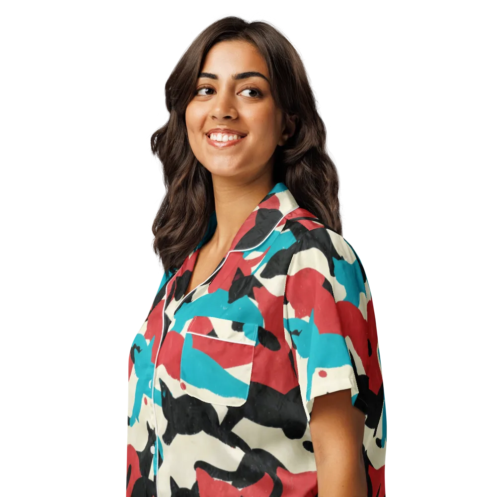 Chromatic Catwalk on Women's Short Sleeve Pajama Top — Left Front