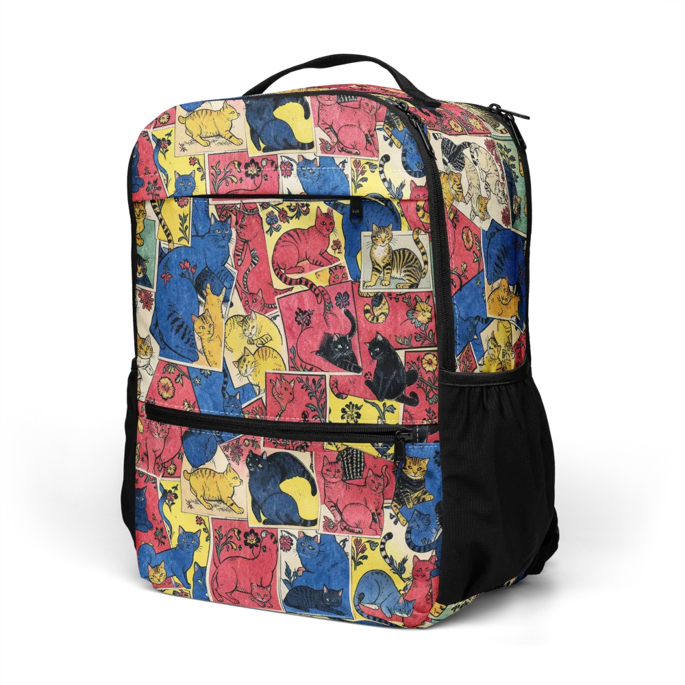 Midnight Cat Almanac on Utility Backpack — Left Front