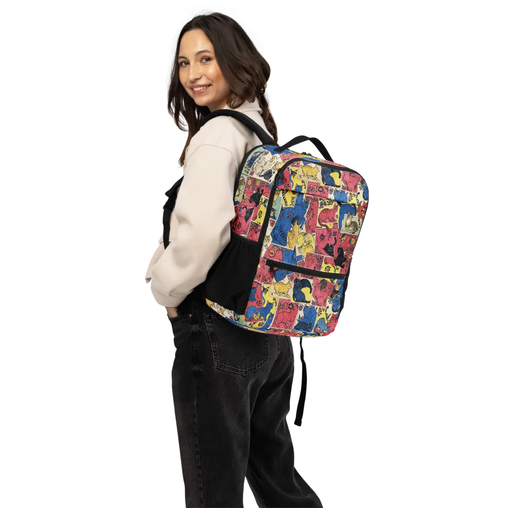 Midnight Cat Almanac on Utility Backpack — Back
