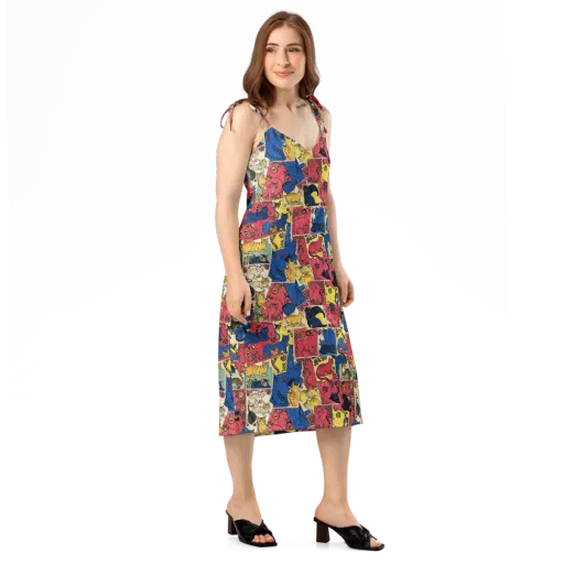 Midnight Cat Almanac on a Slip Dress