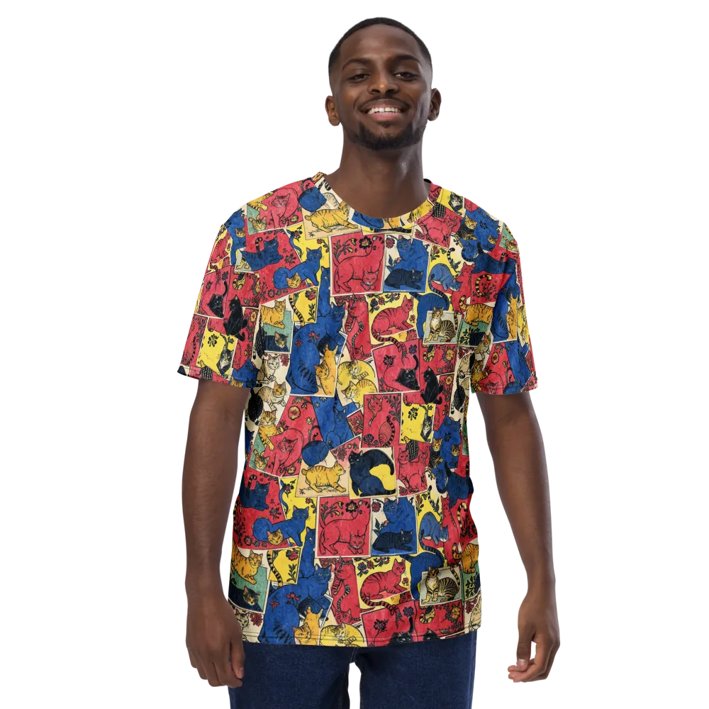 Midnight Cat Almanac on Men's Crew Neck T-Shirt — Front