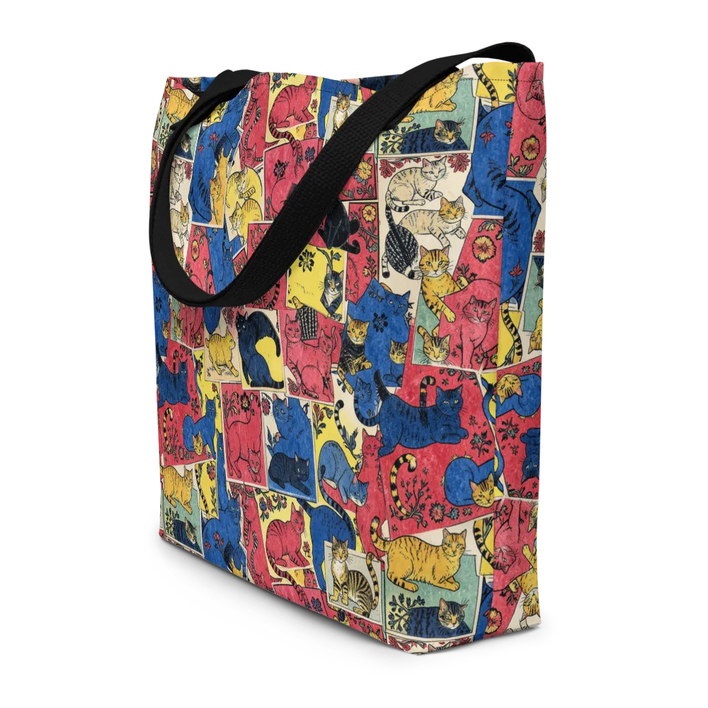 Midnight Cat Almanac on Large Tote Bag W/ Pocket — Front