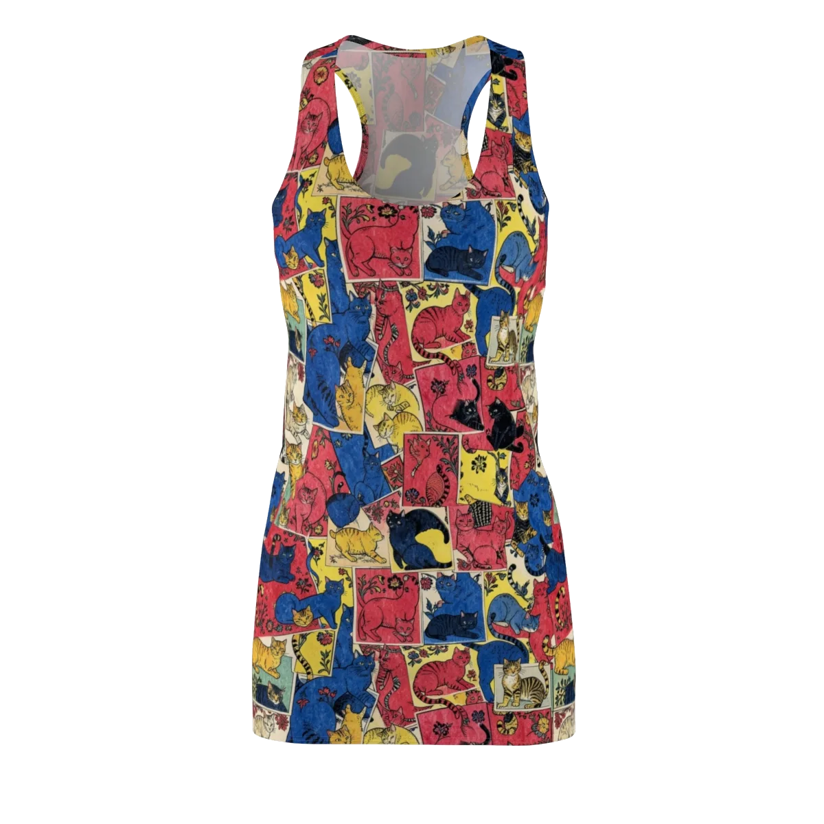 Midnight Cat Almanac on Racerback Dress — Front