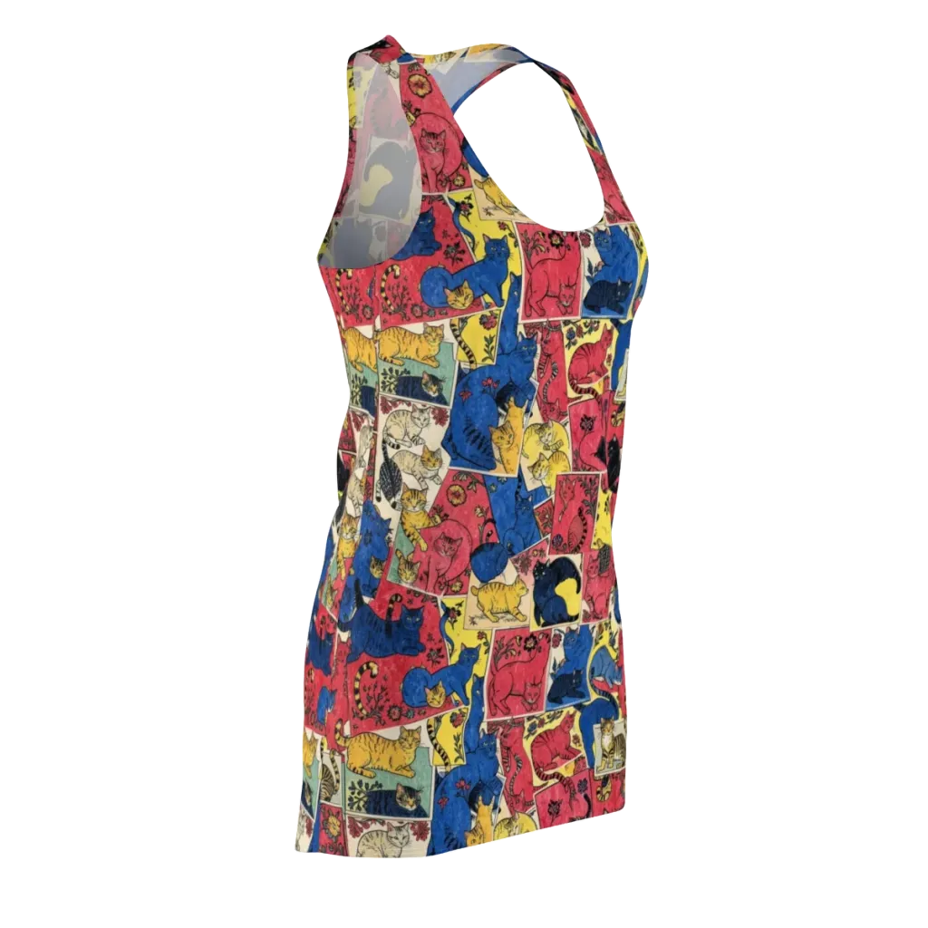 Midnight Cat Almanac on Racerback Dress — Front Side
