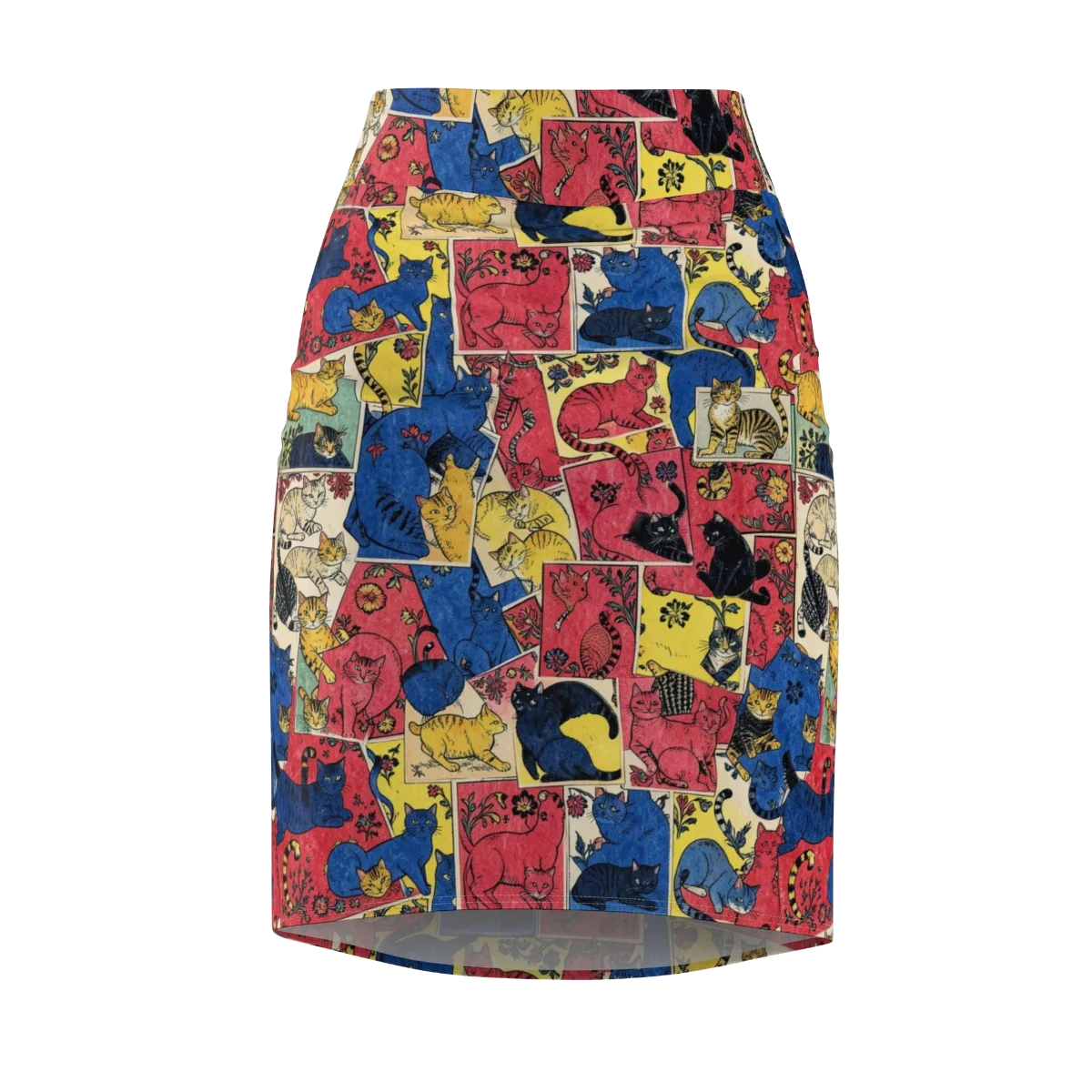 Midnight Cat Almanac on Pencil Skirt — Front