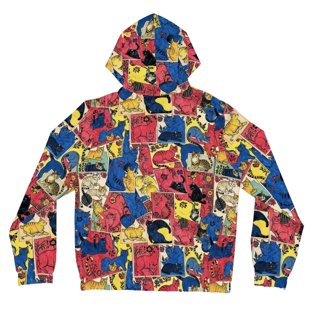 Midnight Cat Almanac on Women's Full-Zip Hoodie — Back