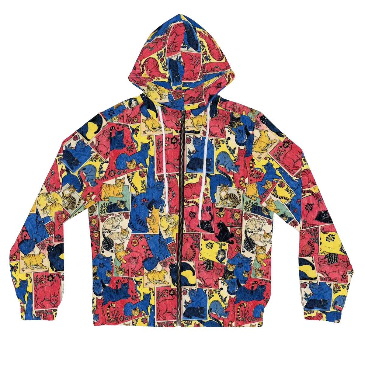 Midnight Cat Almanac on Women's Full-Zip Hoodie — Front