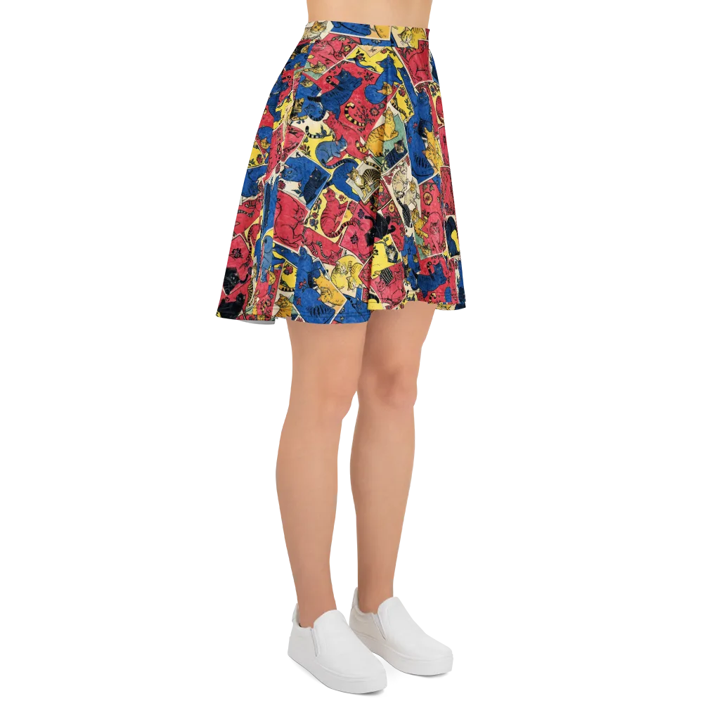 Midnight Cat Almanac on Skater Skirt — Right