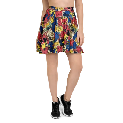 Midnight Cat Almanac on a Skater Skirt