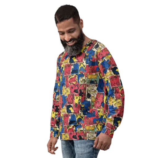 Midnight Cat Almanac on a Sweatshirt