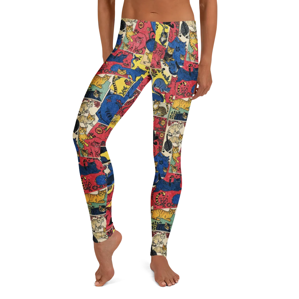 Midnight Cat Almanac on Leggings — Front