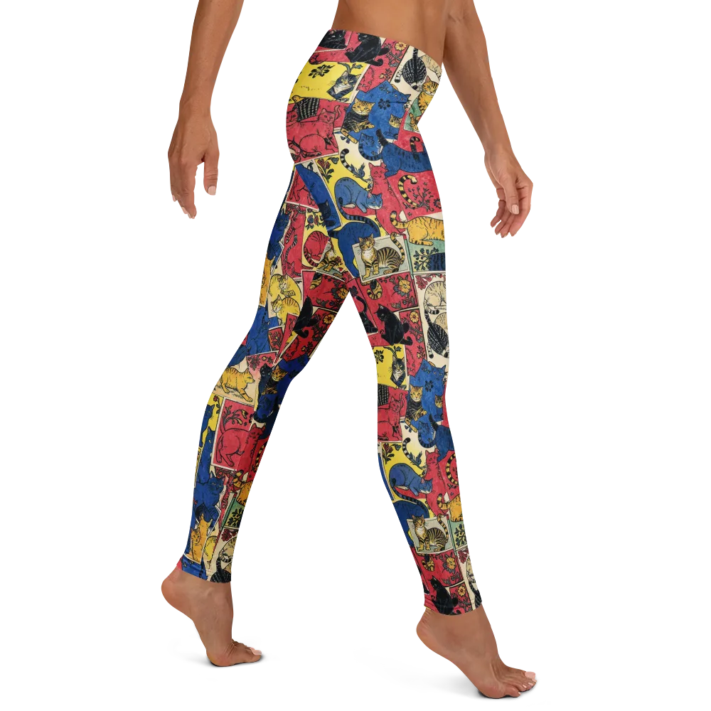 Midnight Cat Almanac on Leggings — Right
