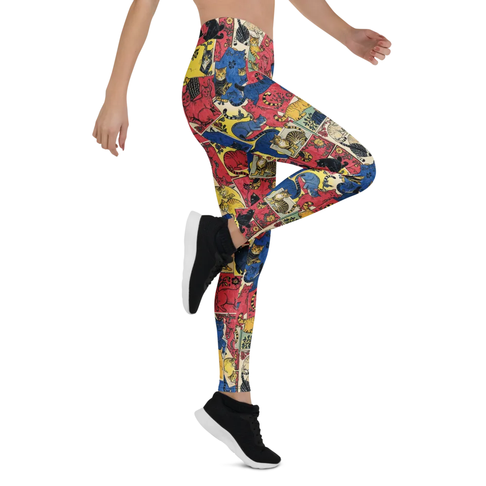 Midnight Cat Almanac on Leggings — Right