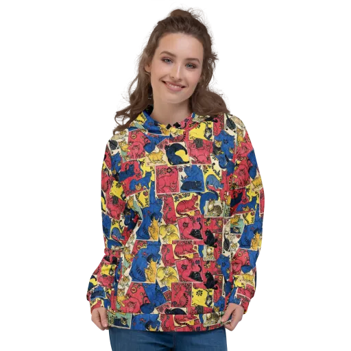 Midnight Cat Almanac on a Hoodie