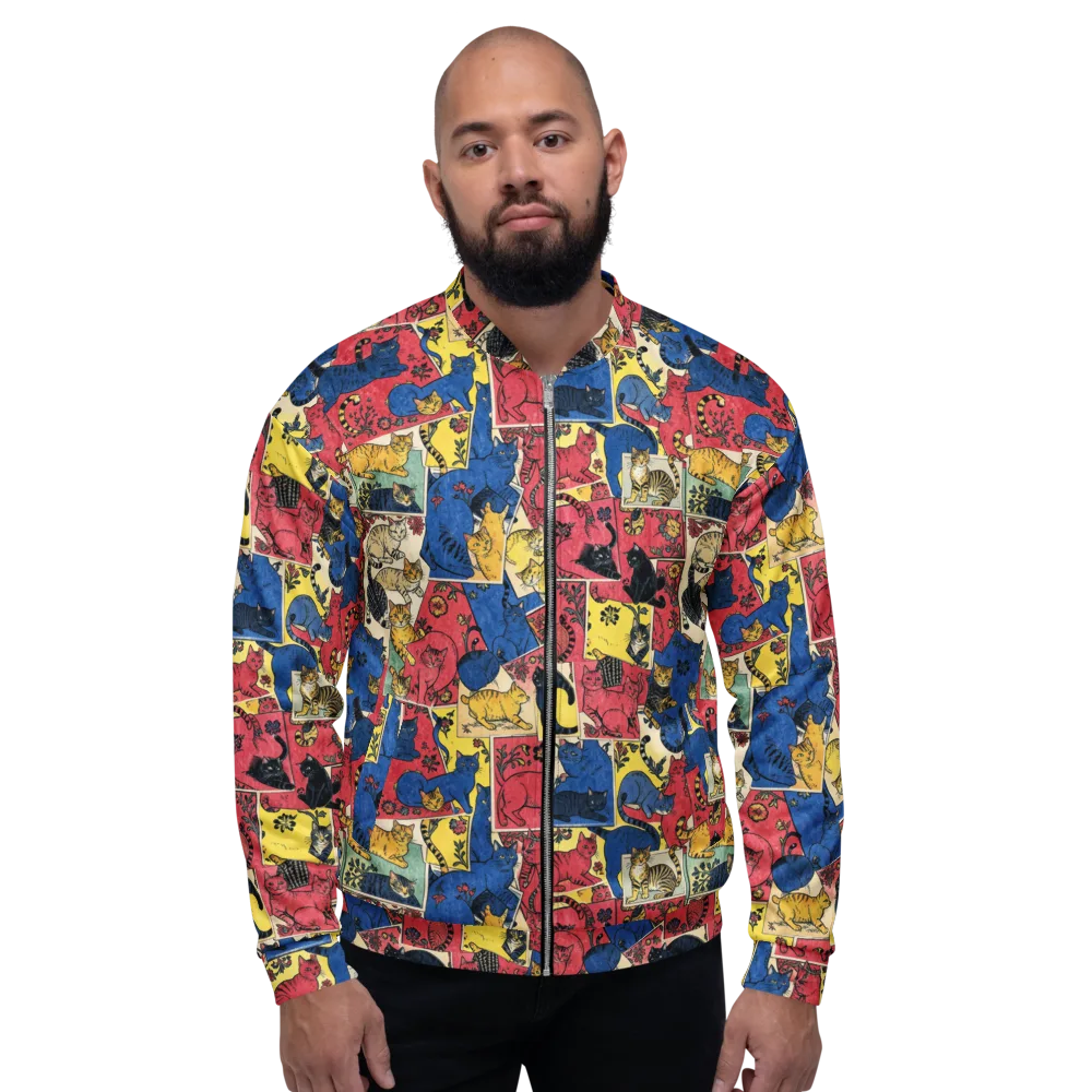 Midnight Cat Almanac on Bomber Jacket — Front