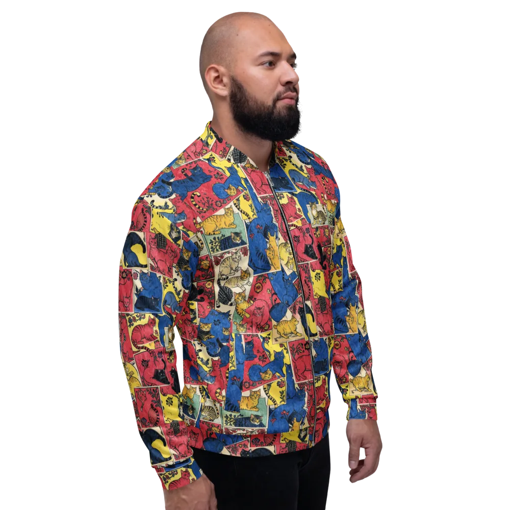 Midnight Cat Almanac on Bomber Jacket — Right