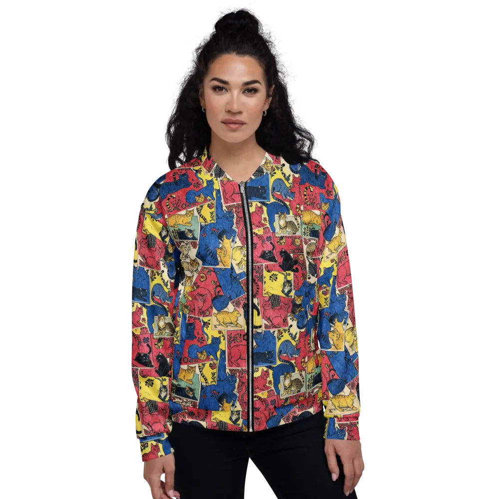 Midnight Cat Almanac on Bomber Jacket — Front