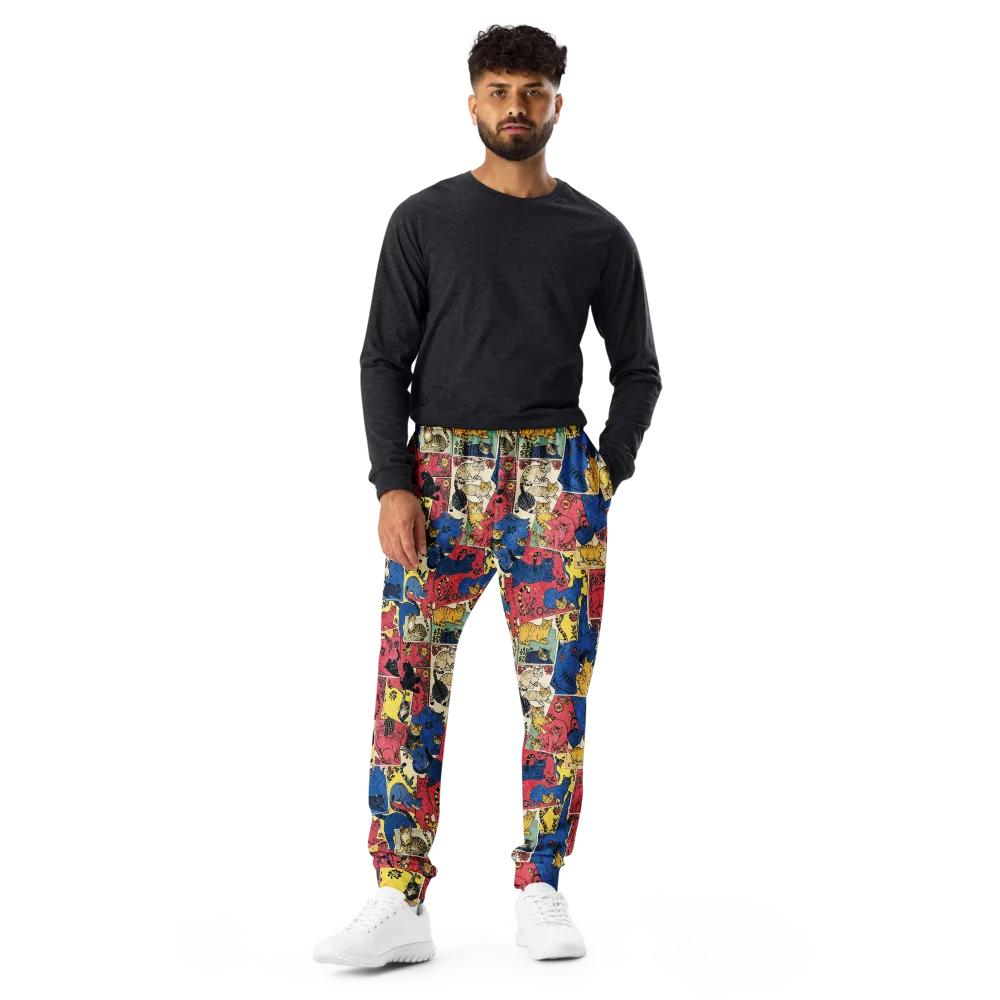 Midnight Cat Almanac on Men's Joggers — Front