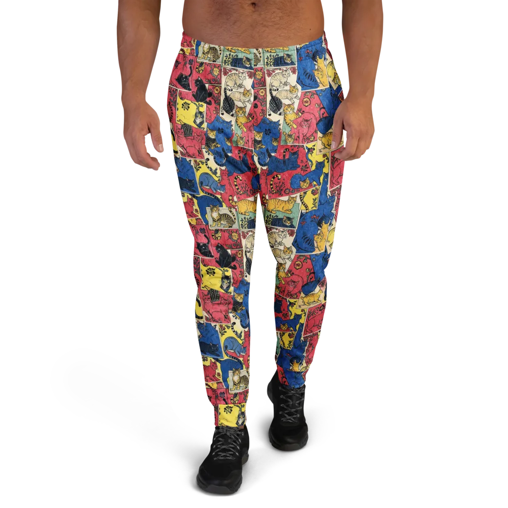Midnight Cat Almanac on Men's Joggers — Front