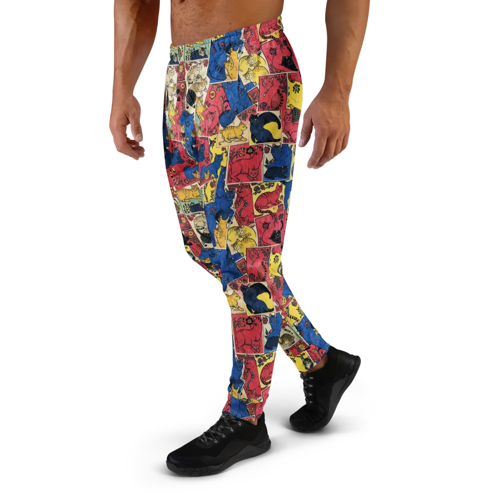 Midnight Cat Almanac on Men's Joggers — Left