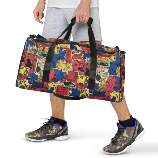 Midnight Cat Almanac on a Duffle Bag