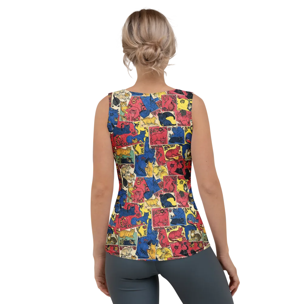 Midnight Cat Almanac on Women's Tank Top — Back