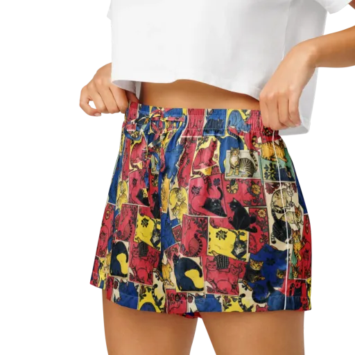 Midnight Cat Almanac on a Women's Pajama Shorts