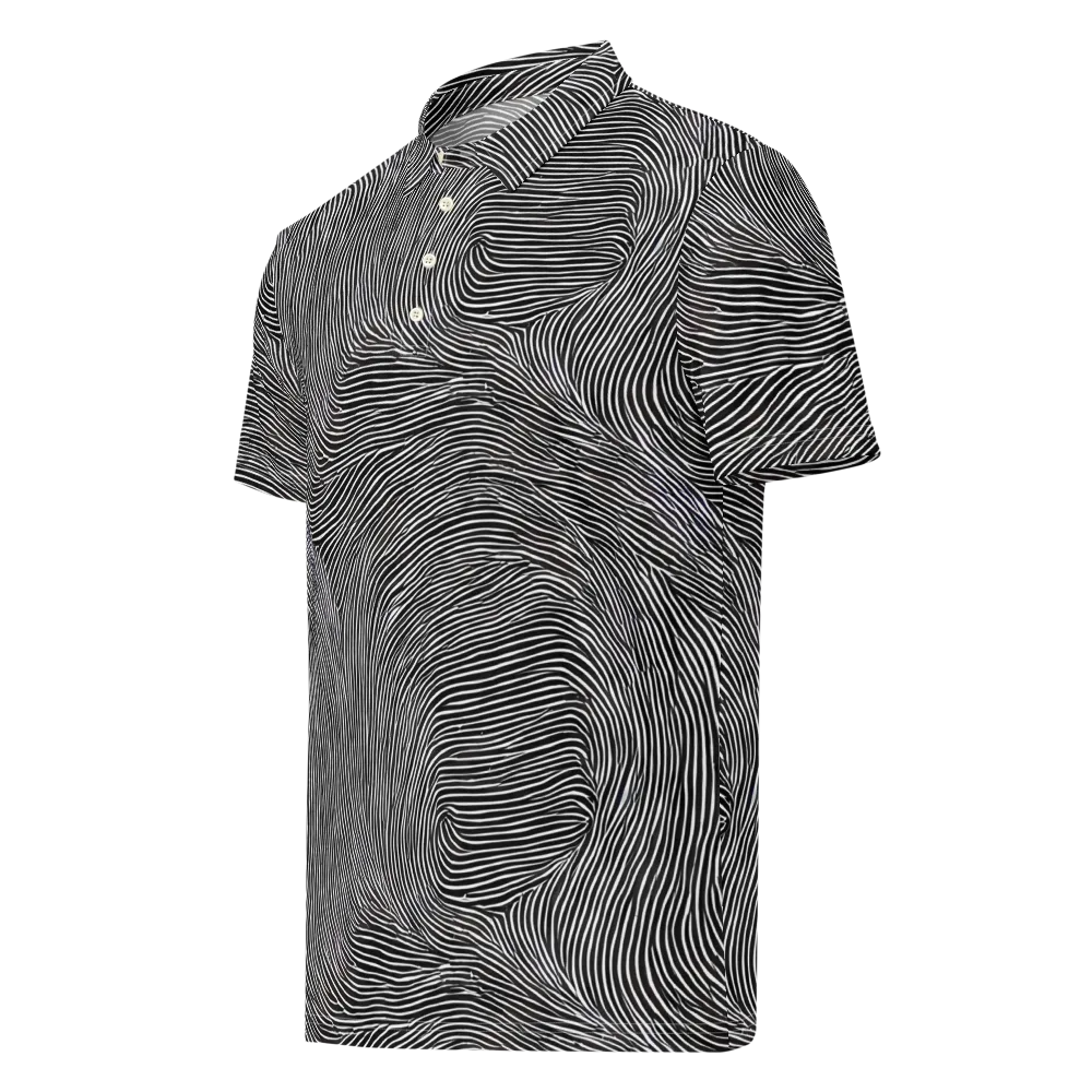 Ink Ripple on Men's Slim Fit Polo Shirt — Left Front
