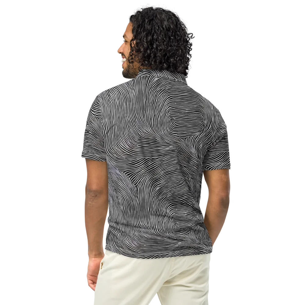 Ink Ripple on Men's Slim Fit Polo Shirt — Back