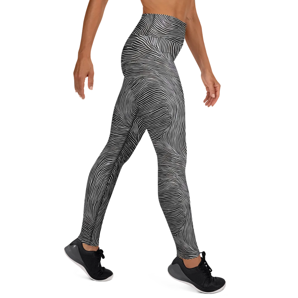 Ink Ripple on Yoga Leggings — Right