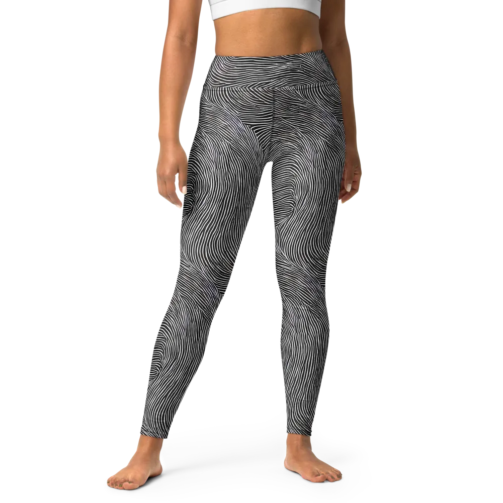 Ink Ripple on Yoga Leggings — Front