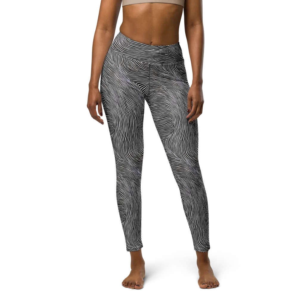Ink Ripple on Yoga Leggings — Front