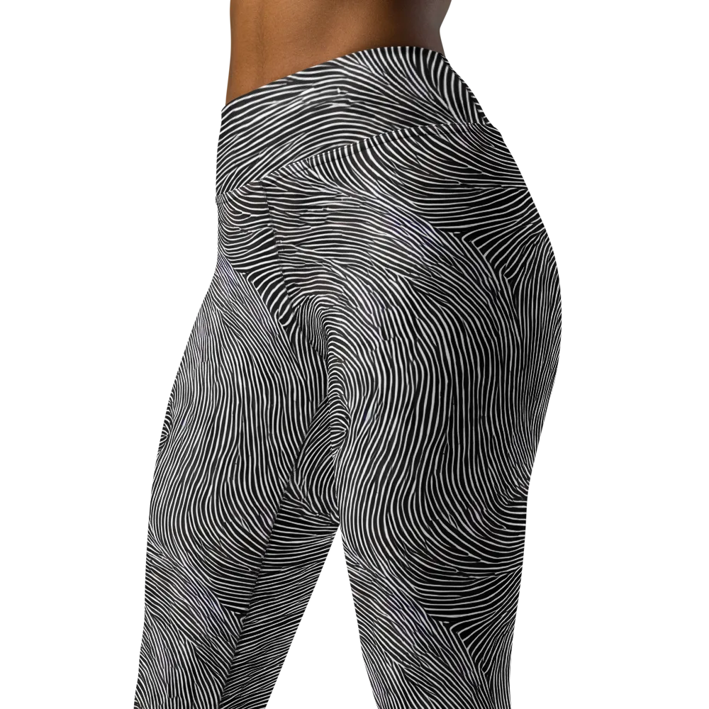 Ink Ripple on Yoga Leggings — Left Front