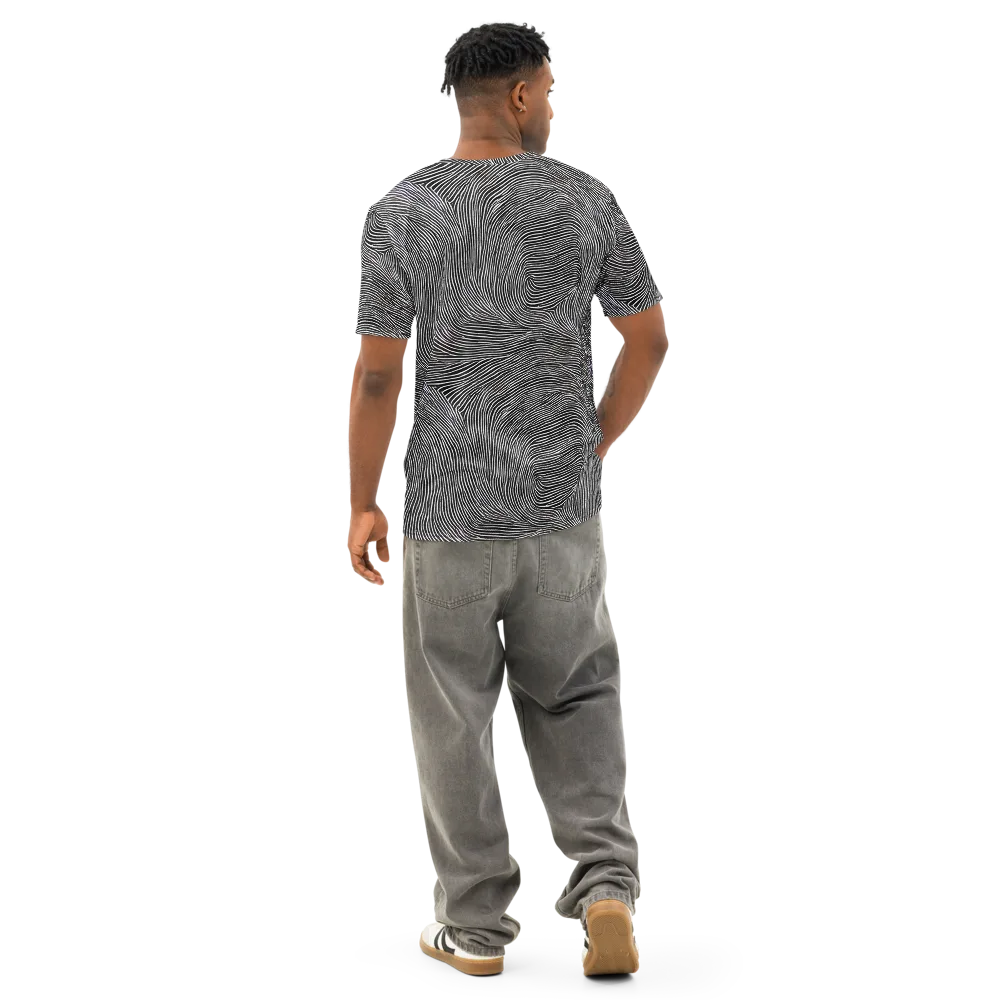 Ink Ripple on Men's Cotton Crew Neck T-Shirt — Back