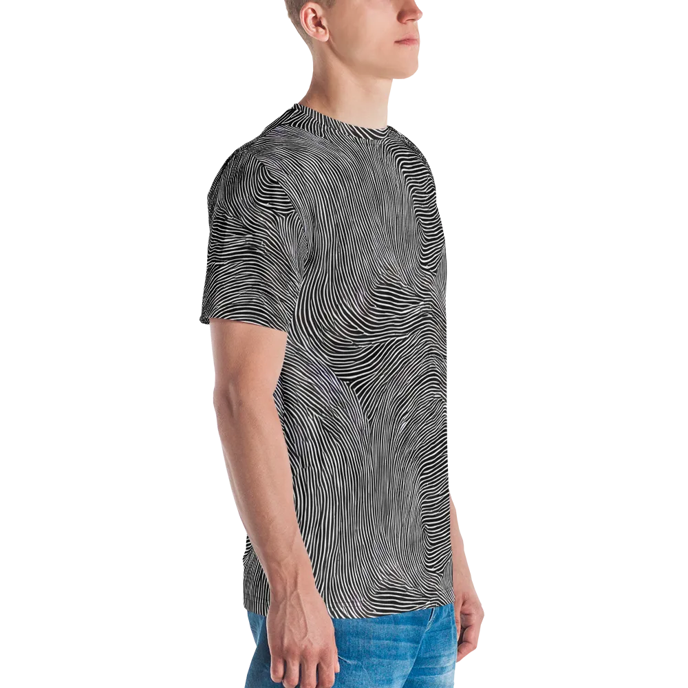Ink Ripple on Men's Crew Neck T-Shirt — Right