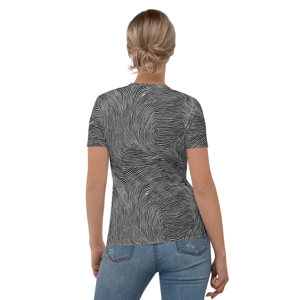 Ink Ripple on Women's Crew Neck T-Shirt — Back