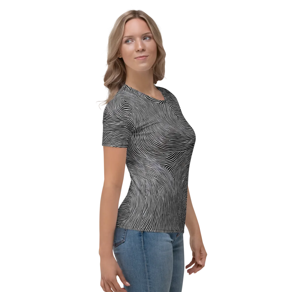 Ink Ripple on Women's Crew Neck T-Shirt — Right