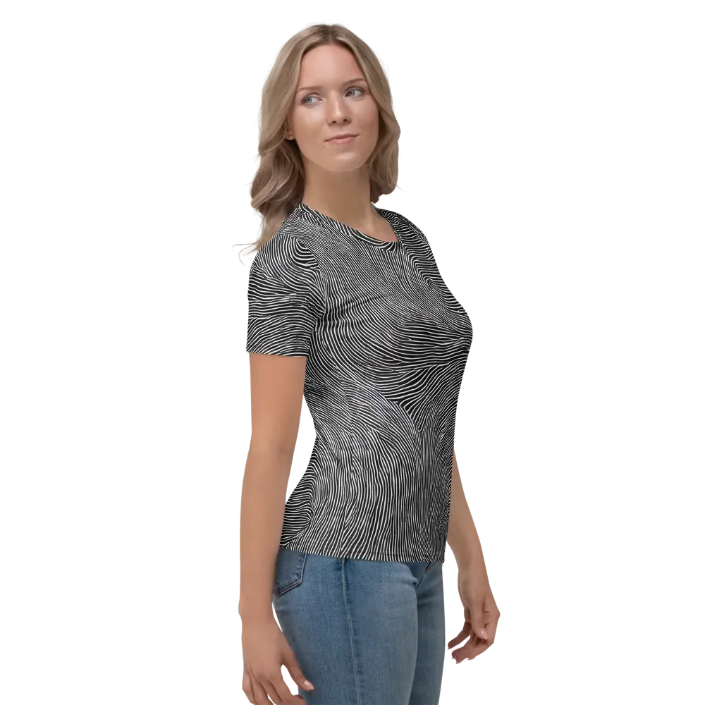 Ink Ripple on Women's Crew Neck T-Shirt — Right