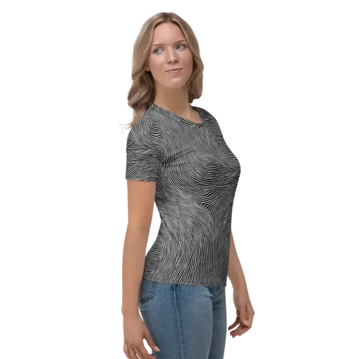 Ink Ripple on a Women's Crew Neck T-Shirt