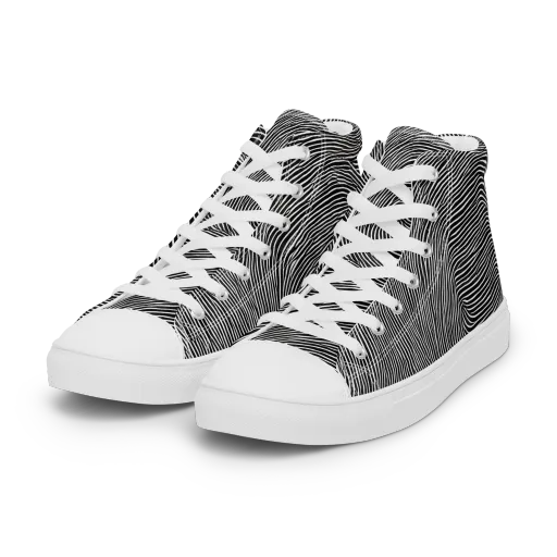 Ink Ripple on a Women's High Top Canvas Shoes