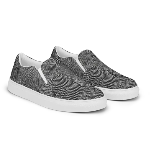 Ink Ripple on a Men's Slip-On Canvas Shoes