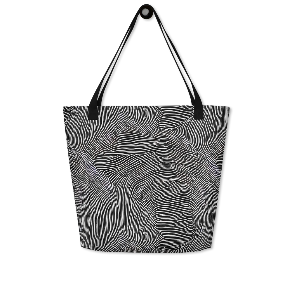 Ink Ripple on Large Tote Bag W/ Pocket — Front