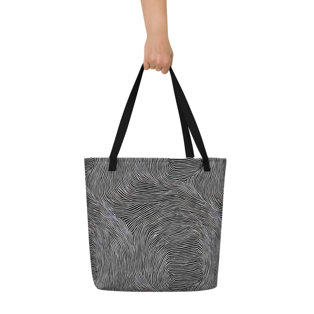 Ink Ripple on Large Tote Bag W/ Pocket — Front